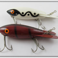 Bomber Bait Co White Black Snake Line & Crab Model 600 Pair