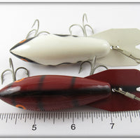 Bomber Bait Co White Black Snake Line & Crab Model 600 Pair