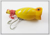 Arbogast Yellow Silver Ribs 1/4 Oz Hula Popper In Box