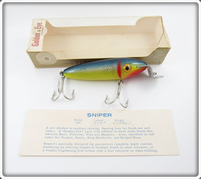 Gudebrod Blue Silver Sides Golden Eye Sniper In Box