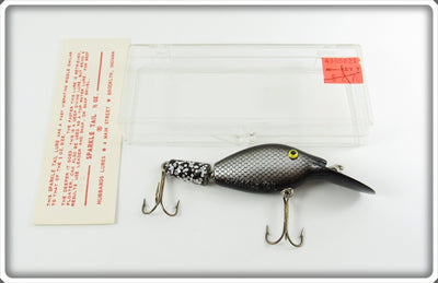 Vintage Hubbard Black Sparkle Tail Lure In Box