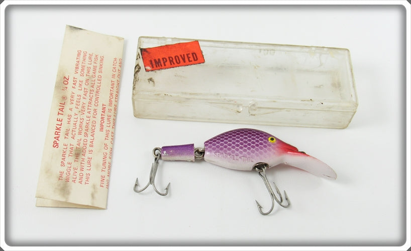 Vintage Hubbard Purple Sparkle Tail Lure In Box