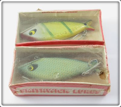 Vintage Smithwick Blue Scale & Perch Water Gater Lure Pair