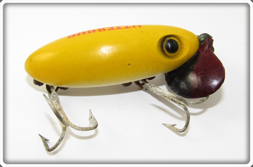 Vintage Fred Arbogast Yellow Plastic Lip Jitterbug Lure