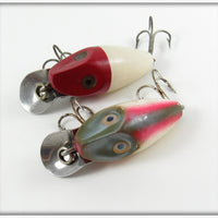 Heddon Red Head White & Rainbow Midgit Digit Pair