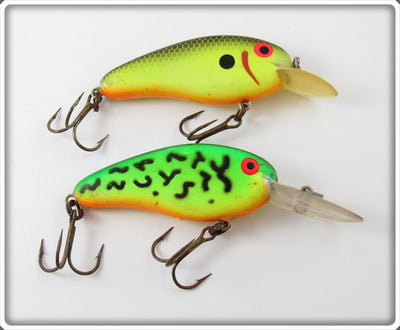 Vintage Bomber Green Crawdad & Chartreuse Black Scale Flat A Lure