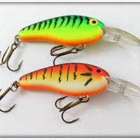Vintage Bomber Fire Tiger & Red Crawdad Flat A Lure Pair