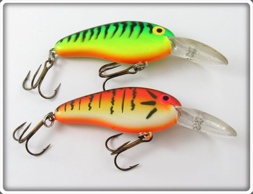 Vintage Bomber Fire Tiger & Red Crawdad Flat A Lure Pair