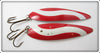 Lucky Strike Red & White 6.5" Canoe Wobbler Spoon Lure Pair