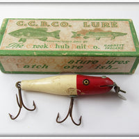 Vintage C.C.B.CO. Creek Chub Red & White Baby Pikie Lure In Box