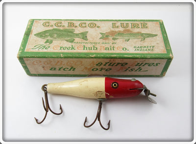 Vintage C.C.B.CO. Creek Chub Red & White Baby Pikie Lure In Box
