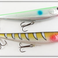 Lucky Craft Silver/Green & Striped Sammy Lure Pair