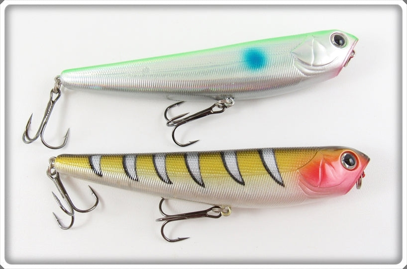 Lucky Craft Silver/Green & Striped Sammy Lure Pair