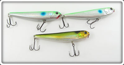 Lucky Craft Silver/Green & Gold/Black Sammy Lure Lot Of Three