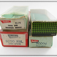 Heddon Empty Box Lot Of Four: Meadow Mouse, Zara Spook, Research