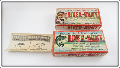 Heddon Empty River Runt Box Pair: 9110M & 9110L