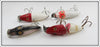 Heddon River Runt Lot Of Four: Red/White, White Shore, & Shiner Scale