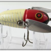 Vintage Heddon Red & White Shore Crazy Crawler Lure 2120 XRW