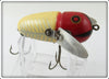 Vintage Heddon Red & White Shore Fat Head Crazy Crawler 2120 XRW