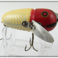 Vintage Heddon Red & White Shore Fat Head Crazy Crawler 2120 XRW