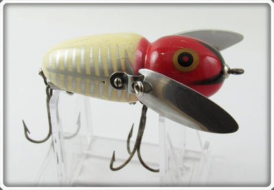 Vintage Heddon Red & White Shore Crazy Crawler Lure 2100 XRW