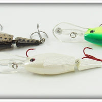 Cabela's Fisherman Series Spotted, Green Crawdad & White Jointed Shad Lot Of Four