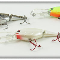 Cabela's Fisherman Series Spotted, Green Crawdad & White Jointed Shad Lot Of Four