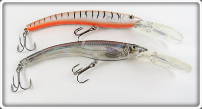 Black Striped & Natural Reef Runner Type Crankbait Lure Pair