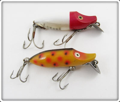 Heddon Spotted Orange Tiny Floating Runt & Red Head White River Runt Spook Sinker