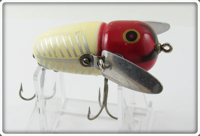 Vintage Heddon Red & White Shore Fat Head Crazy Crawler 2120 XRW
