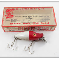 Heddon Red Head White Midget River Runt In Correct Box