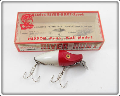 Heddon Red Head White Midget River Runt In Correct Box