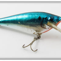 Vintage Bagley Blue On Silver Chrome Small Fry Shad Lure
