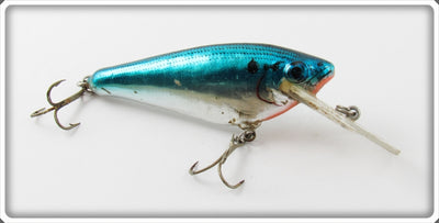 Vintage Bagley Blue On Silver Chrome Small Fry Shad Lure