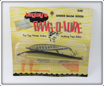 Vintage Bagley Black On Gold Foil Bang O Lure On Card