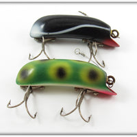 Vintage P&K Frog & Black Shadow Wave Bright Eyes Lure Pair