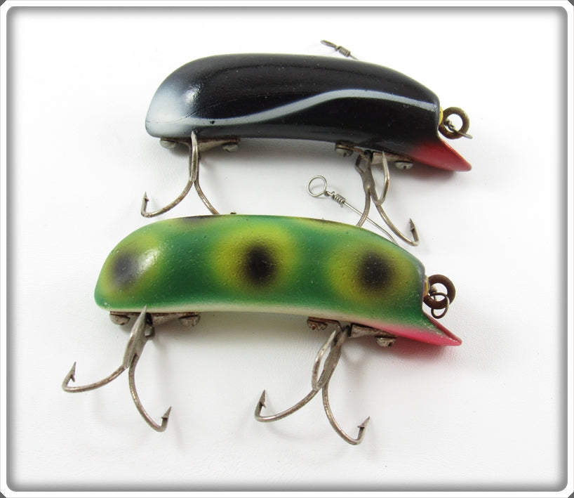 Vintage P&K Frog & Black Shadow Wave Bright Eyes Lure Pair