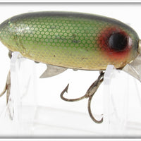 Vintage Clark's Green Scale Dent Eye Water Scout Lure 