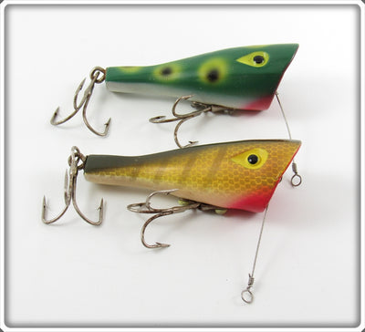 Vintage P&K Frog & Gold Scale Walkie Talkie Lure Pair