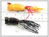 Fred Arbogast Yellow & Black Hula Popper Pair