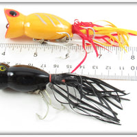 Fred Arbogast Yellow & Black Hula Popper Pair