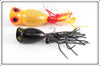 Fred Arbogast Yellow & Black Hula Popper Pair