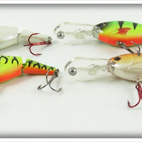 Cabela's Fisherman Series Fluorescent Green, White & Tiger Jointed Shad Lot Of Four