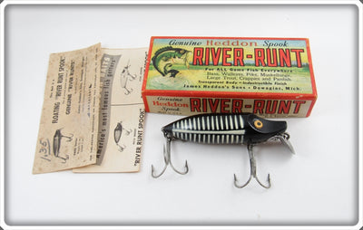 Heddon Black Shore River Runt Spook Floater In Correct Box 9400 XBW