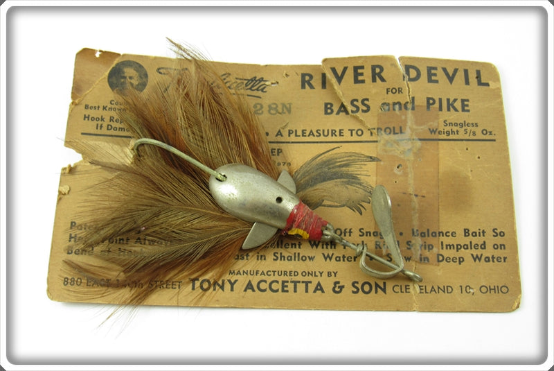 Vintage Tony Accetta River Devil Lure On Card For Sale