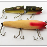 Vintage Creek Chub Frog & Blended Red Head White Darter Pair