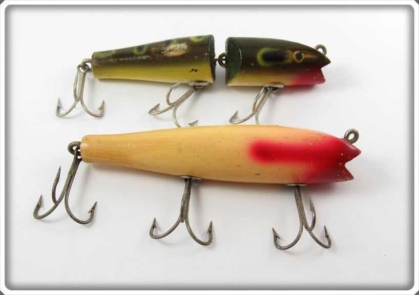 Vintage Creek Chub Frog & Blended Red Head White Darter Pair