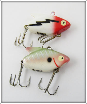 Vintage Heddon Shad & Red Head White Sonic Lure Pair