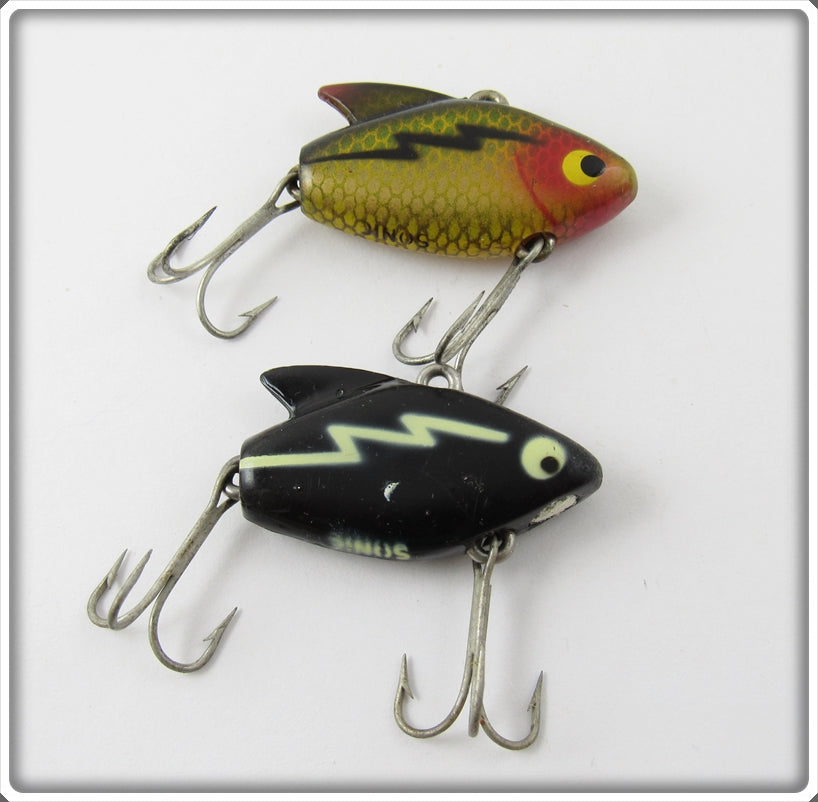 Vintage Heddon Perch & Black White Lightning Sonic Lure Pair