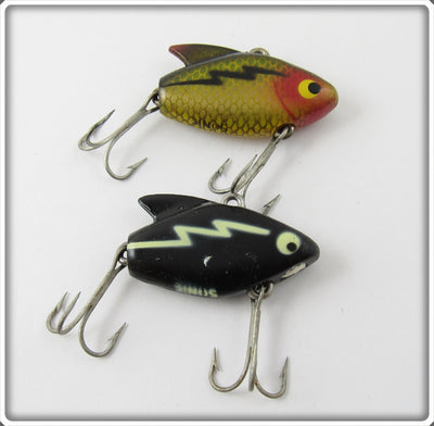 Vintage Heddon Perch & Black White Lightning Sonic Lure Pair